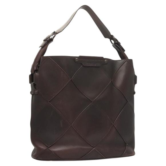 Salvatore Ferragamo Shoulder Bag Leather Brown Auth 118651